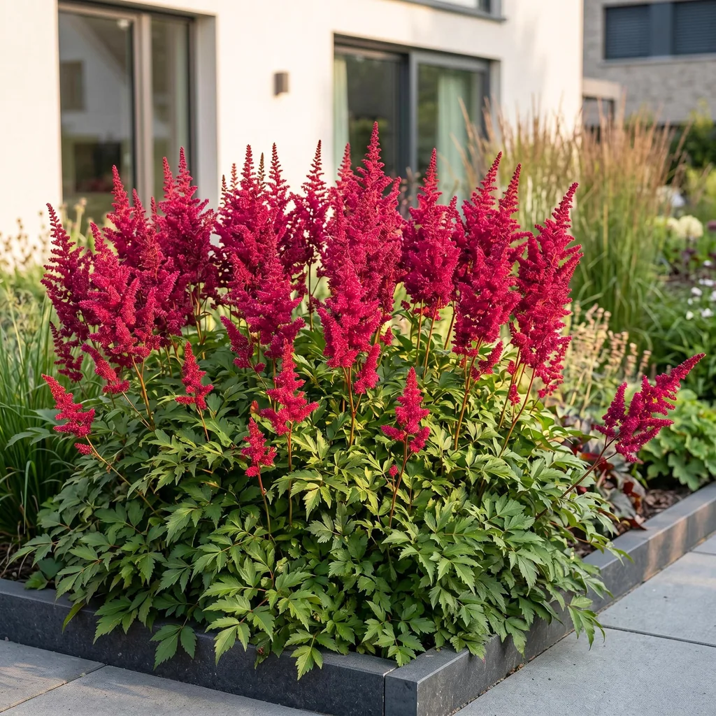 Prachtspiere 'Fanal' 24er-Set (Astilbe) – winterharte Staude, Topf-Ø 11 cm, Höhe ca. 15–25 cm