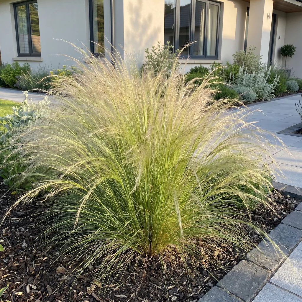 Engelshaar-Federgras 'Ponytails' (Stipa tenuissima) – winterhartes Ziergras, Topf-Ø 11 cm, Höhe ca. 15–25 cm