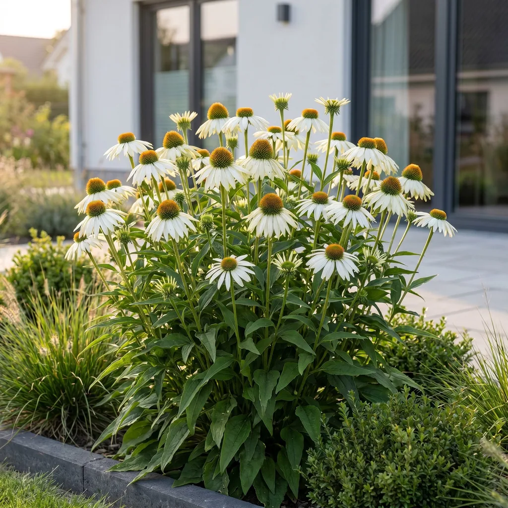Purpursonnenhut 'Alba' 6er-Set (Echinacea purpurea) – winterharte Staude, Topf-Ø 11 cm, Höhe ca. 15–25 cm