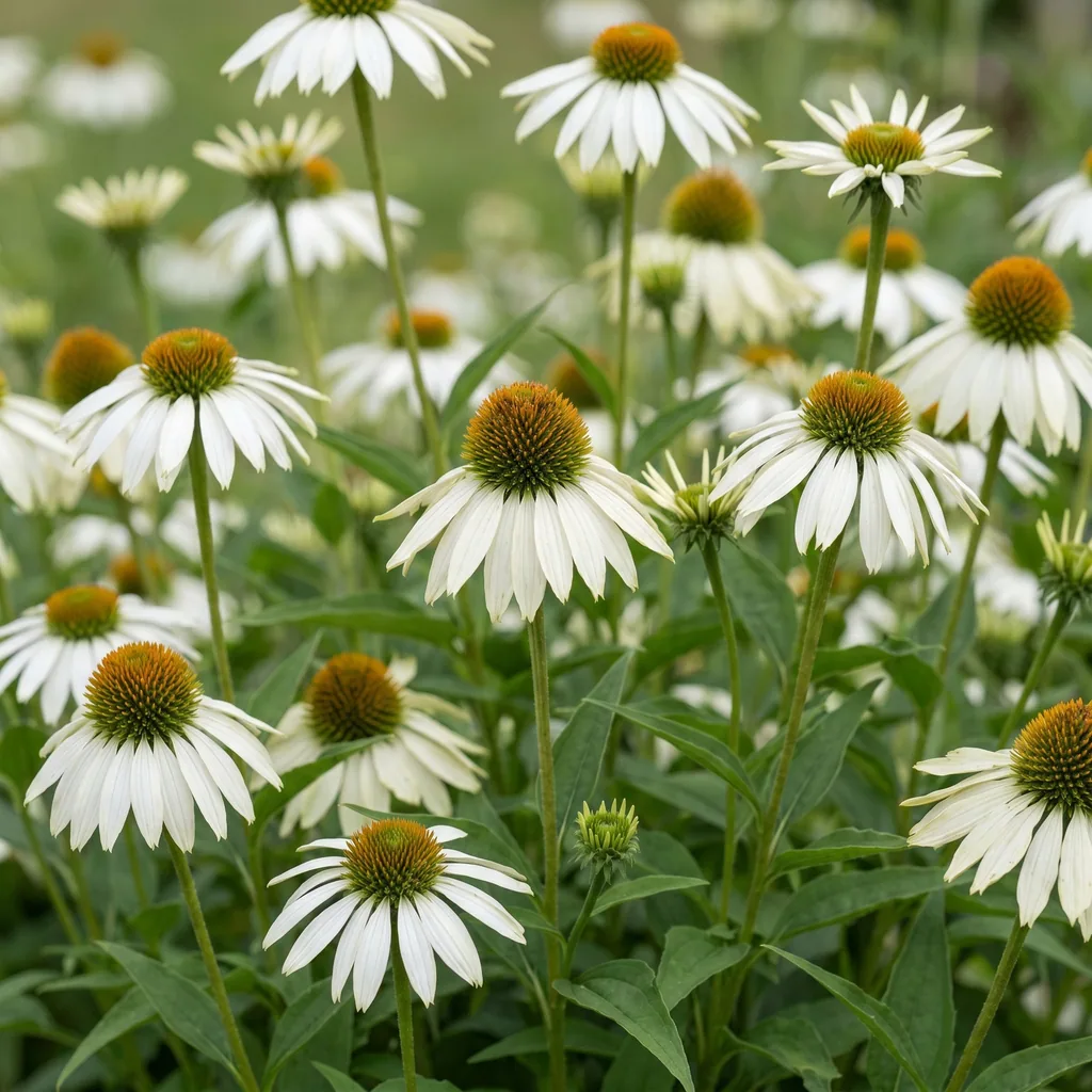 Purpursonnenhut 'Alba' 6er-Set (Echinacea purpurea) – winterharte Staude, Topf-Ø 11 cm, Höhe ca. 15–25 cm
