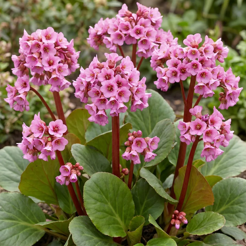 Herzblatt-Bergenie 24er-Set (Bergenia cordifolia) – winterharte Staude, Topf-Ø 11 cm, Höhe ca. 15–25 cm