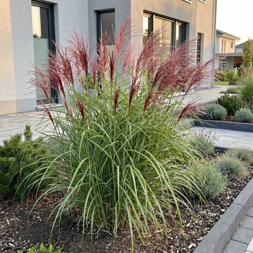 Chinaschilf 'Red Chief' 24er-Set (Miscanthus sinensis) – winterhartes Ziergras, Topf-Ø 11 cm, Höhe ca. 15–25 cm