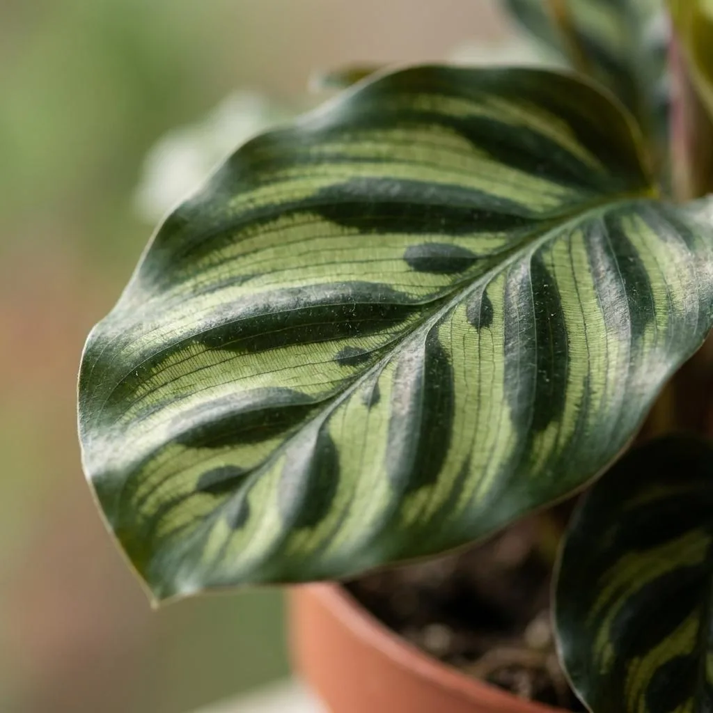 Pfauen-Korbmarante 2er-Set (Calathea makoyana) – pflegeleichte Zimmerpflanze, im weißen Übertopf, Topf-Ø 12 cm, Höhe ca. 25 cm