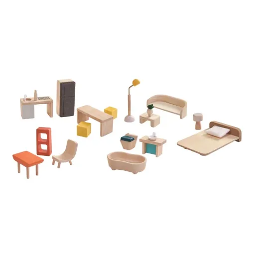 Plan Toys Puppenhaus zum Mitnehmen Holz natur