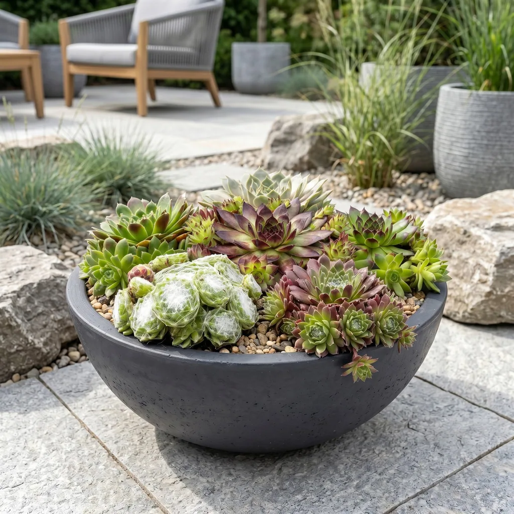 Hauswurz 'Big Sam' 12er-Set (Sempervivum) – pflegeleichte Zimmerpflanze, Topf-Ø 7 cm, Höhe ca. 10–12 cm