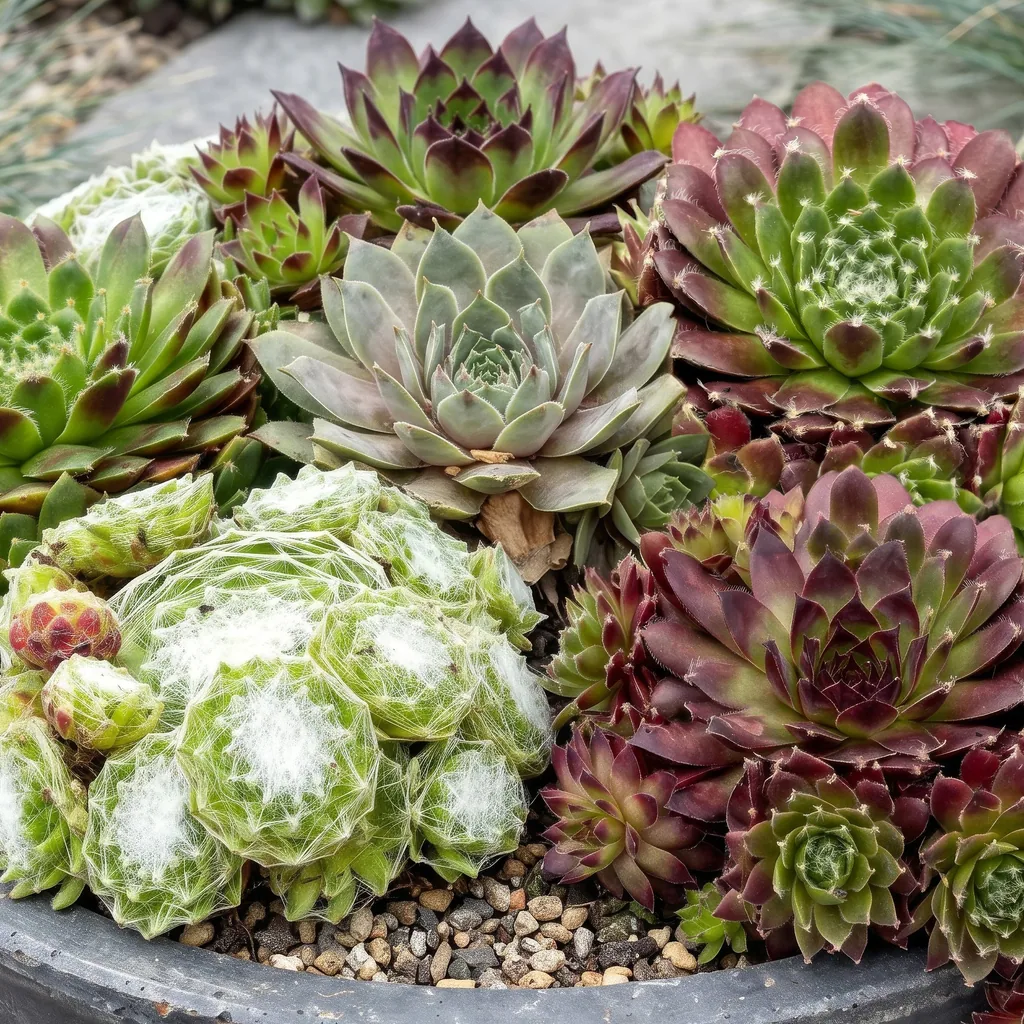 Hauswurz 'Big Sam' 12er-Set (Sempervivum) – pflegeleichte Zimmerpflanze, Topf-Ø 7 cm, Höhe ca. 10–12 cm