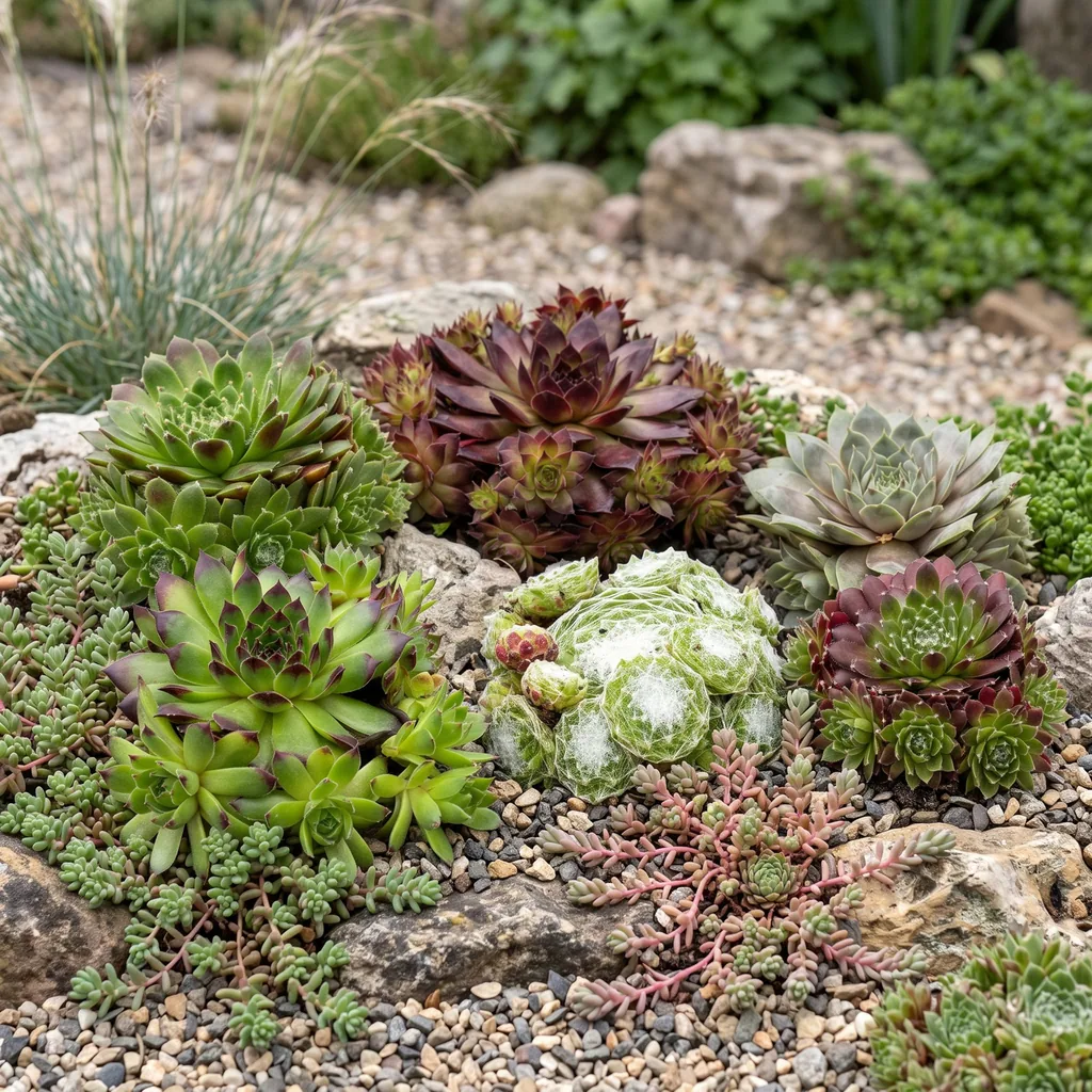 Hauswurz 'Big Sam' 24er-Set (Sempervivum) – pflegeleichte Zimmerpflanze, Topf-Ø 7 cm, Höhe ca. 10–12 cm