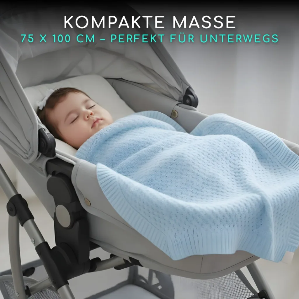 Alavya Home Babydecke 75x100 cm GOTS Bio-Baumwolle - Blau