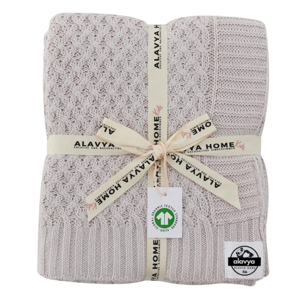 Alavya Home Babydecke 75x100 cm GOTS Bio-Baumwolle - Grau