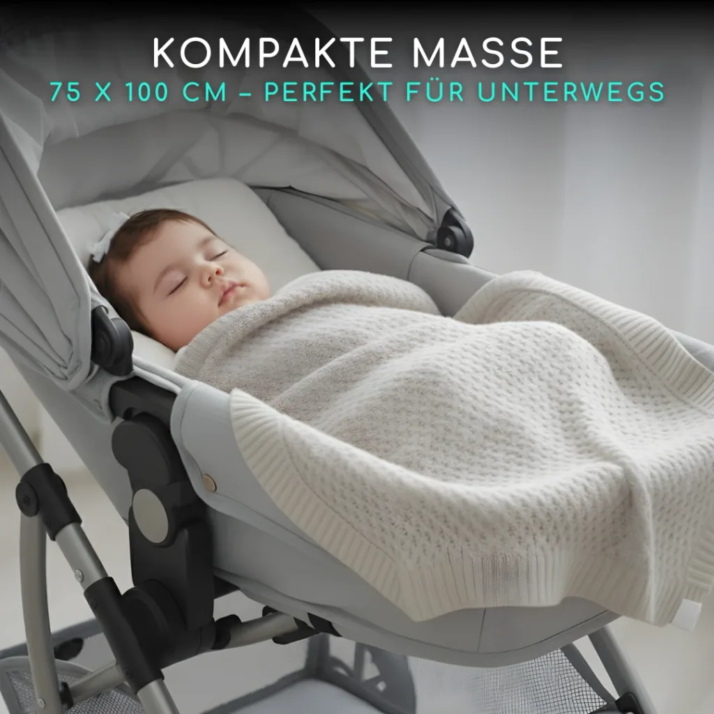 Alavya Home Babydecke 75x100 cm GOTS Bio-Baumwolle - Grau