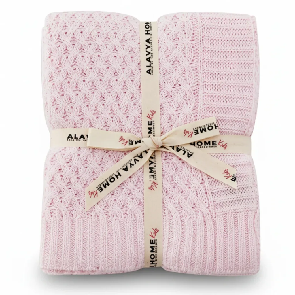 Alavya Home Babydecke 75x100 cm GOTS Bio-Baumwolle - Rosa