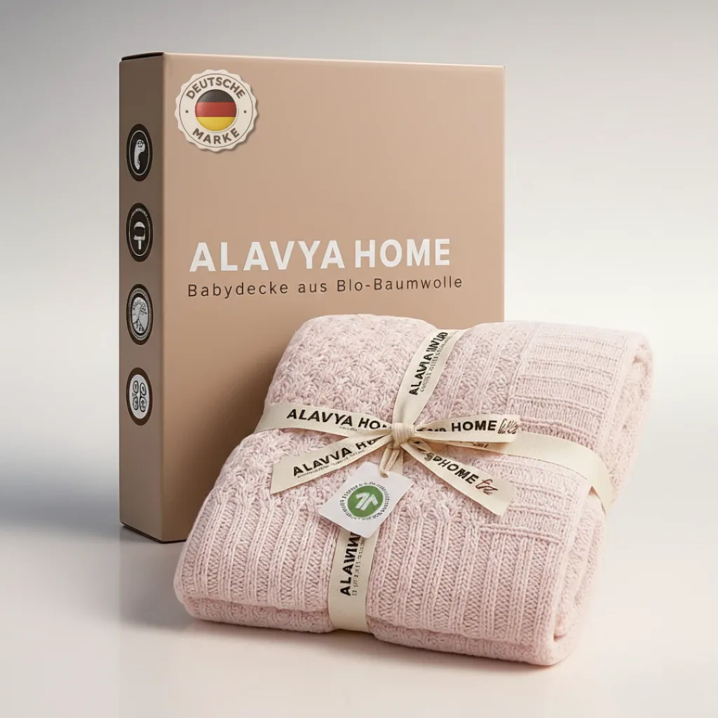 Alavya Home Babydecke 75x100 cm GOTS Bio-Baumwolle - Rosa
