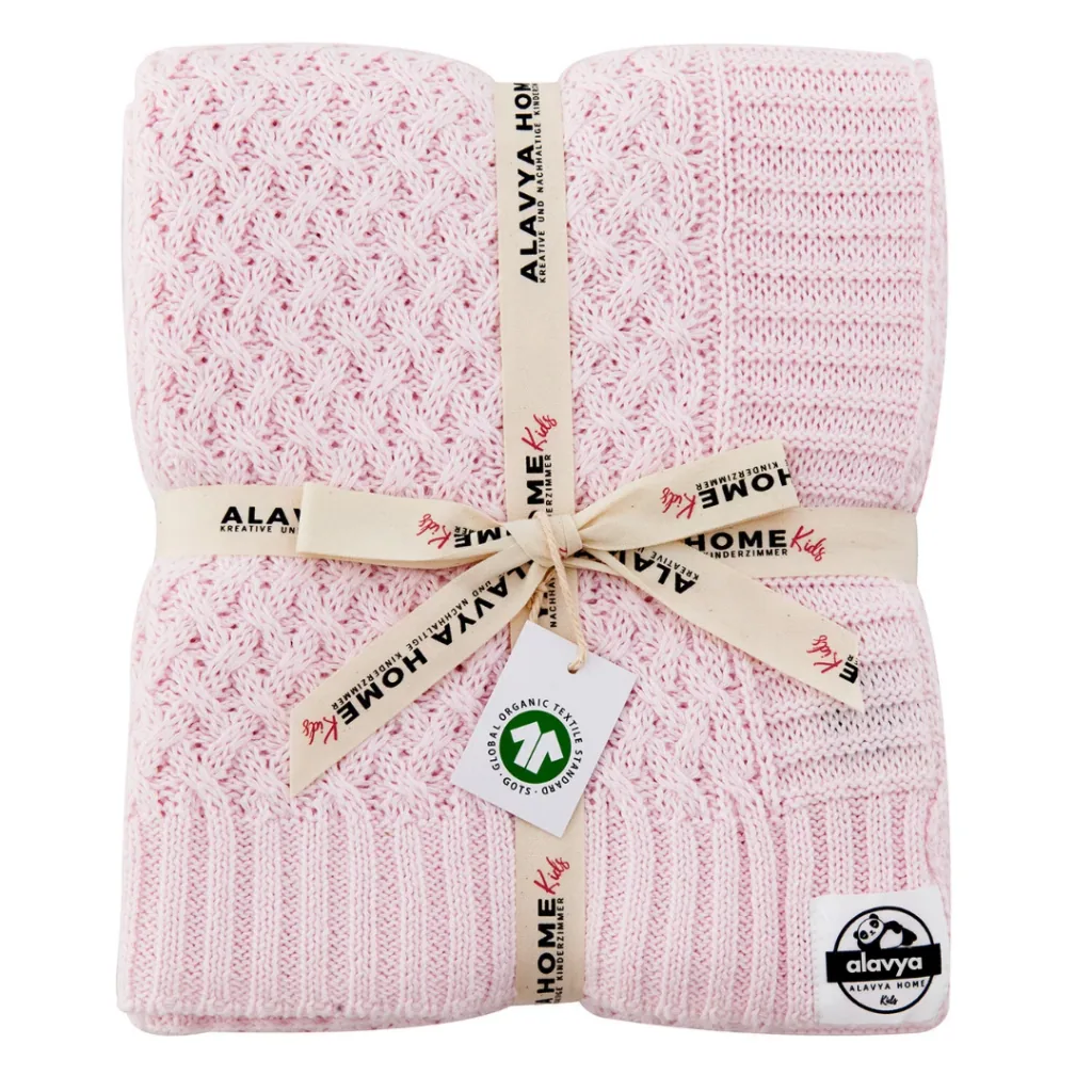 Alavya Home Babydecke 75x100 cm GOTS Bio-Baumwolle - Rosa