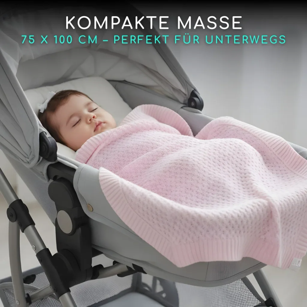 Alavya Home Babydecke 75x100 cm GOTS Bio-Baumwolle - Rosa