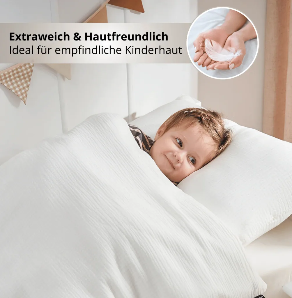 Alavya Home Kinderbettwäsche 135x200 cm Baumwolle - 2er-Set, Weiß