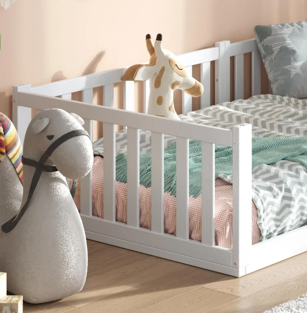 Alavya Home Bodenbett TITAN aus Buche Weiß 140 x 200 cm - FSC 100%