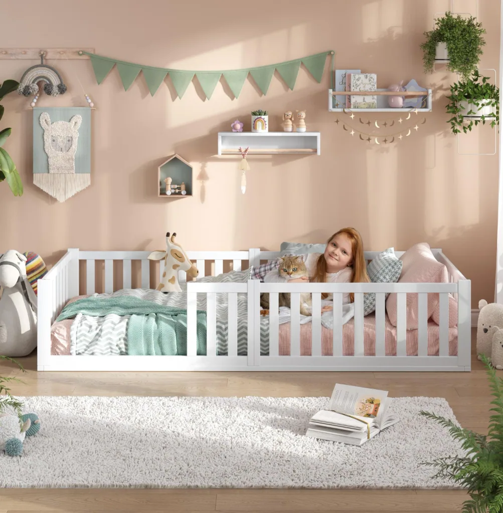 Alavya Home Bodenbett TITAN aus Buche Weiß 90 x 200 cm - FSC 100%