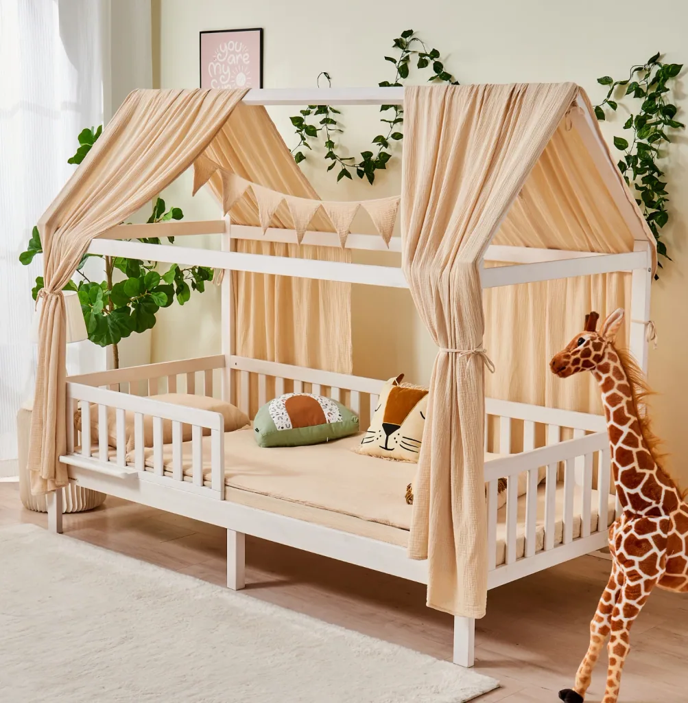 Alavya Home Dekoset aus 100% Bio-Musselin Baumwolle | 125x350cm Beige