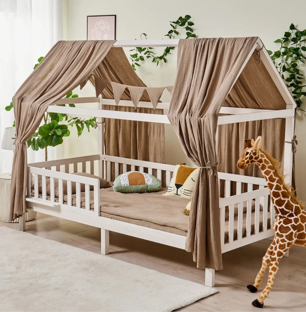 Alavya Home Dekoset aus 100% Bio-Musselin Baumwolle | 125x350cm Braun