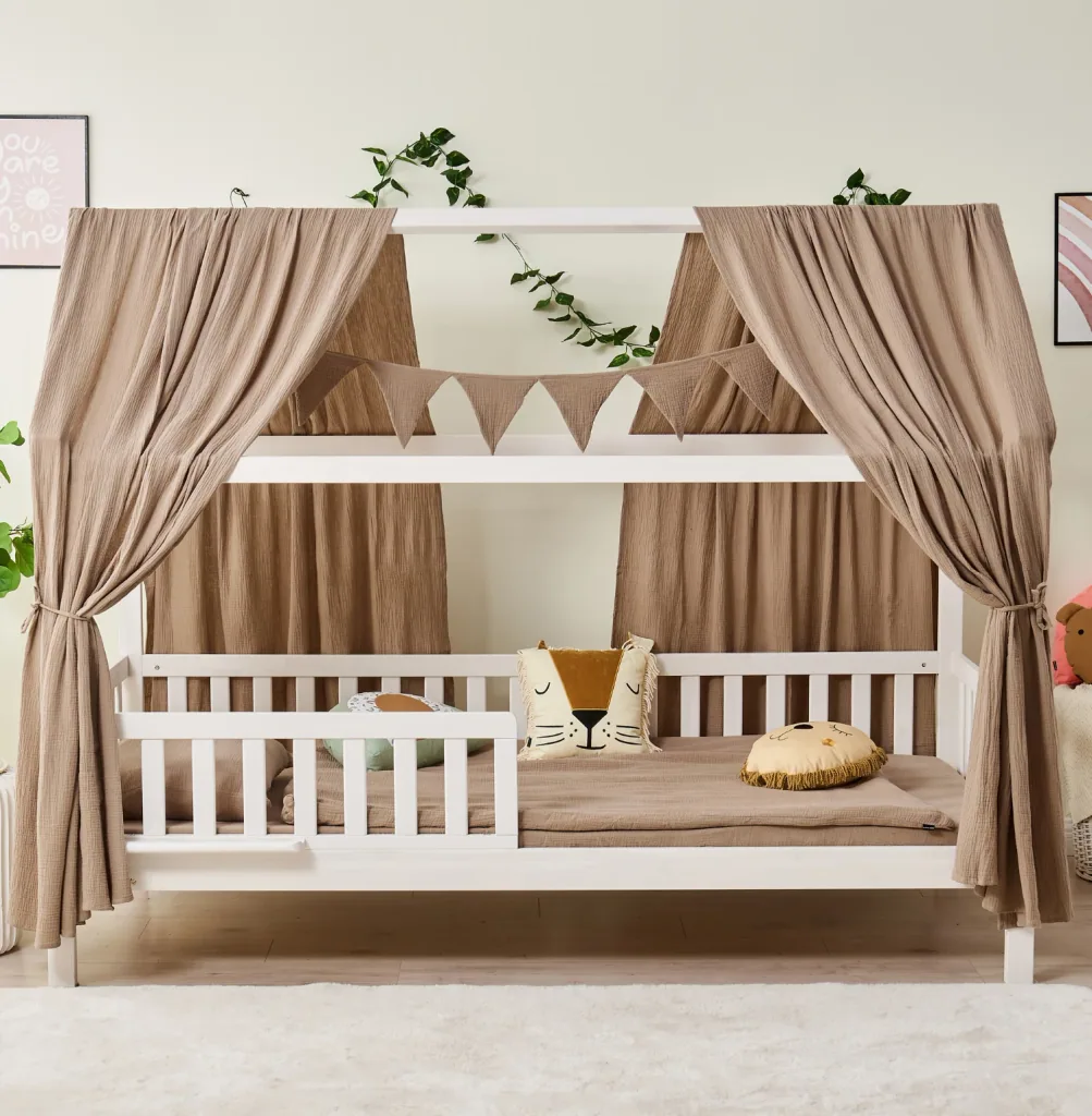 Alavya Home Dekoset aus 100% Bio-Musselin Baumwolle | 125x350cm Braun