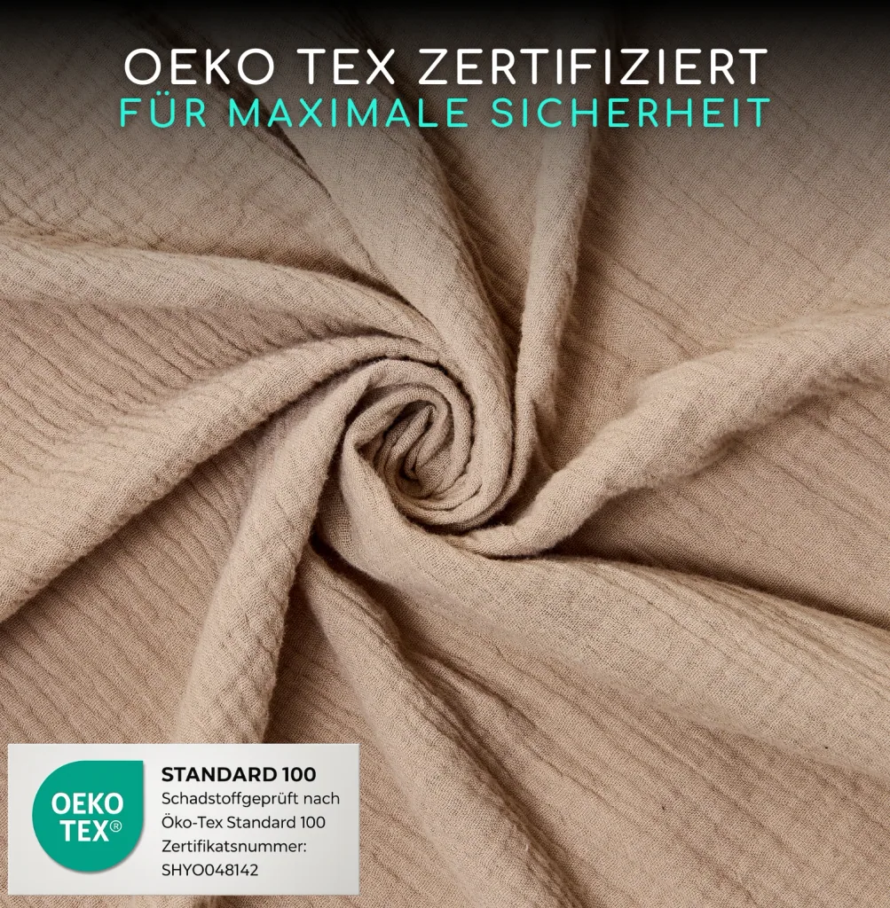 Alavya Home Dekoset aus 100% Bio-Musselin Baumwolle | 125x350cm Braun