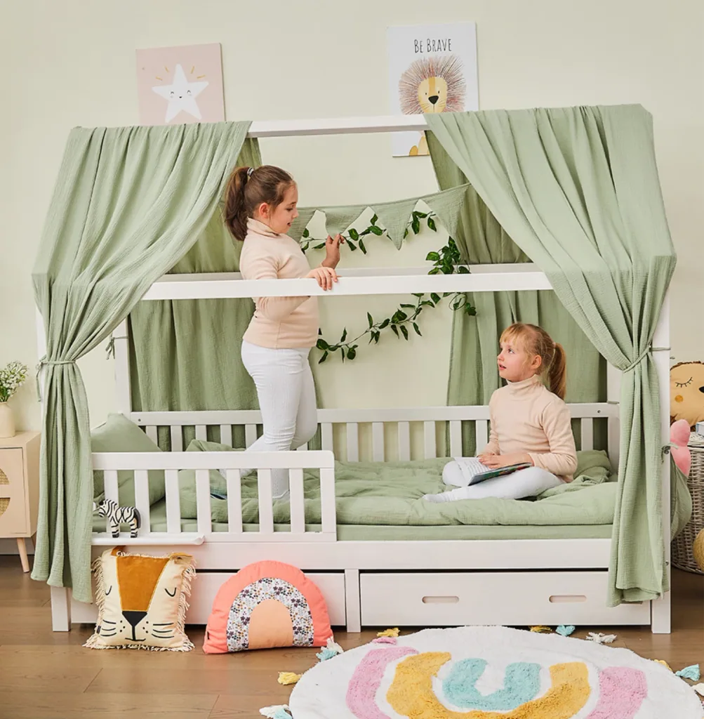 Alavya Home Dekoset aus 100% Bio-Musselin Baumwolle | GOTS zertifiziert | 125x350cm Khaki