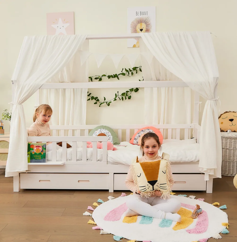 Alavya Home Dekoset aus 100% Bio-Musselin Baumwolle | GOTS zertifiziert | 125x350cm Weiß