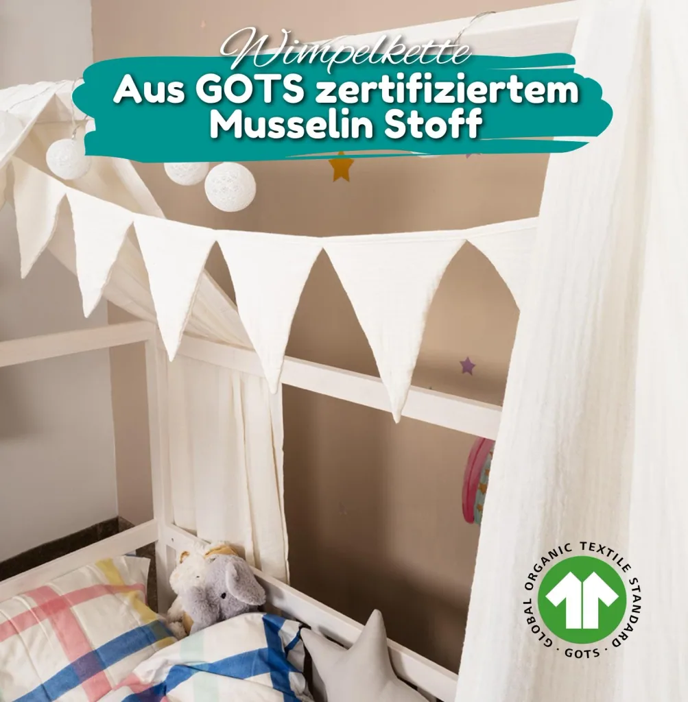 Alavya Home Dekoset aus 100% Bio-Musselin Baumwolle | GOTS zertifiziert | 125x350cm Weiß