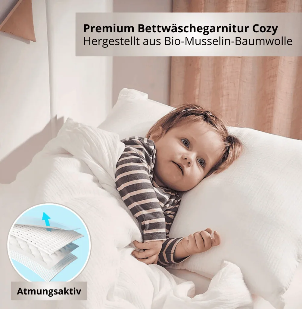Alavya Home Kinderbettwäsche 135x100 cm Baumwolle - 2er-Set, Weiß