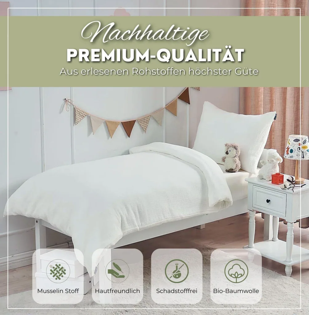 Alavya Home Kinderbettwäsche 135x100 cm Baumwolle - 2er-Set, Weiß