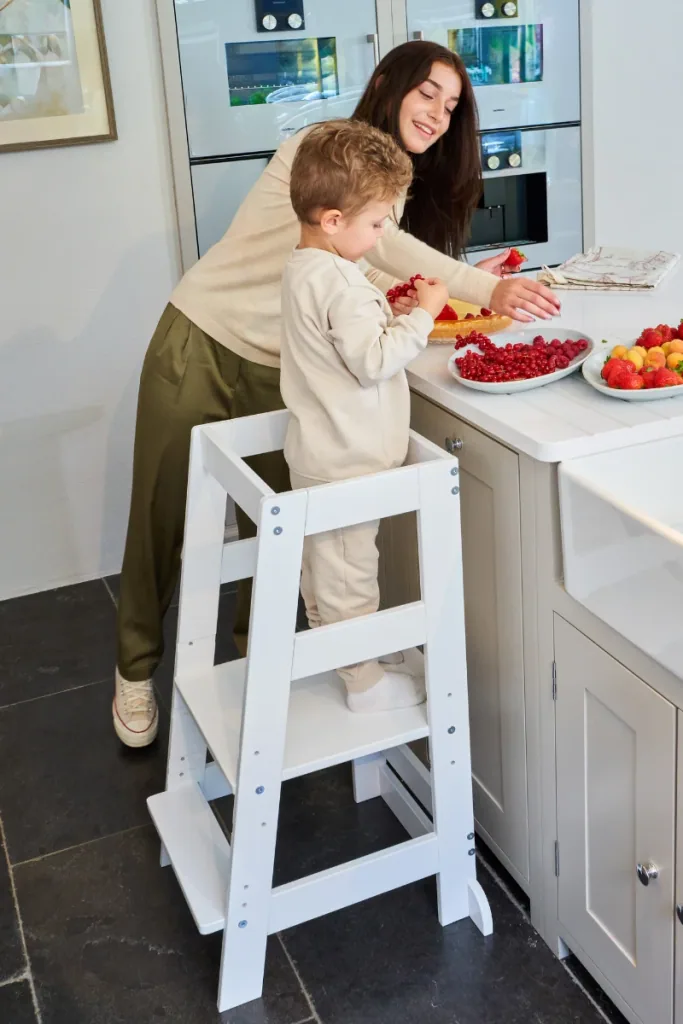 Alavya Home Lernturm aus Buchenholz Buche - Weiß