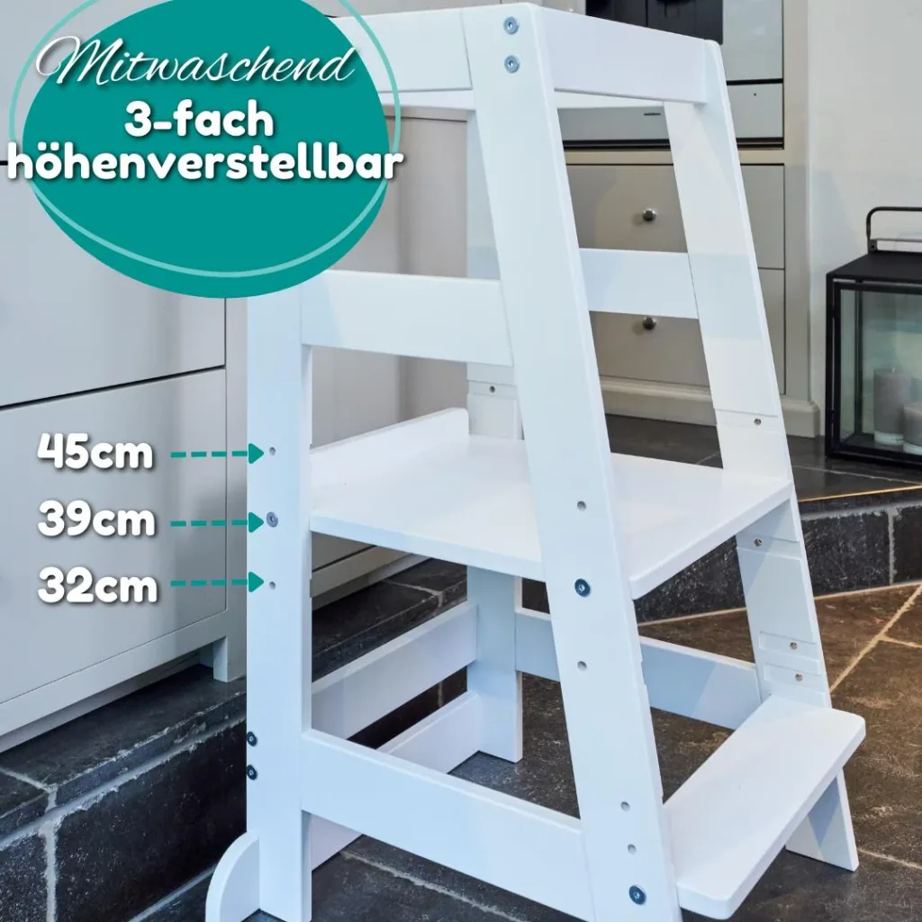 Alavya Home Lernturm aus Buchenholz Buche - Weiß