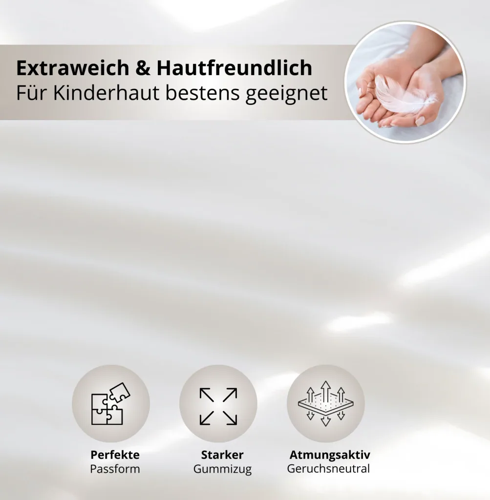 Alavya Home Spannbettlaken 80x180 cm Baumwolle Jersey - Weiß