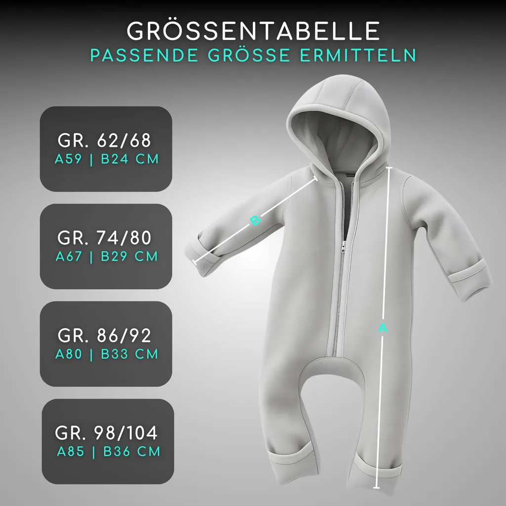 Alavya Home Walkoverall Bio-Schurwolle - Pastel Grau - 62/68