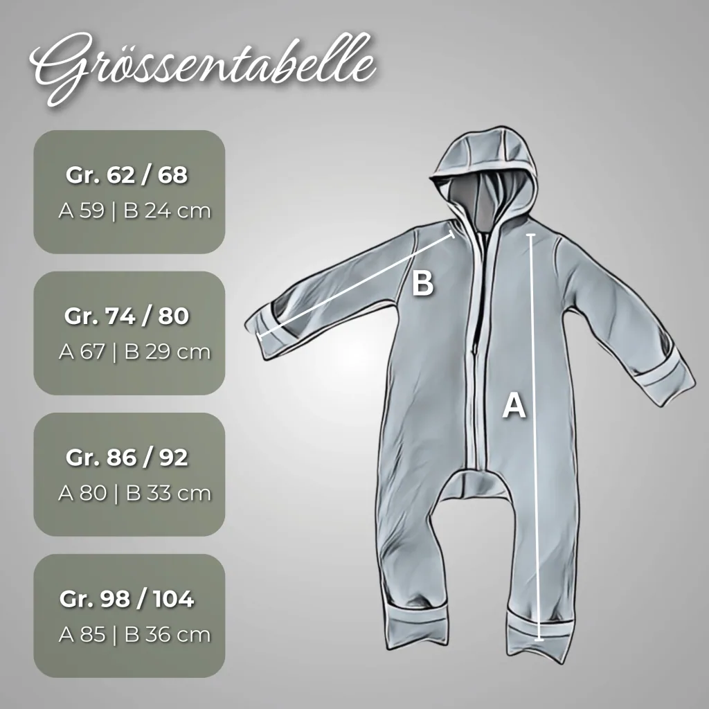 Alavya Home Walkoverall Bio-Schurwolle - Pastel Grau - 62/68