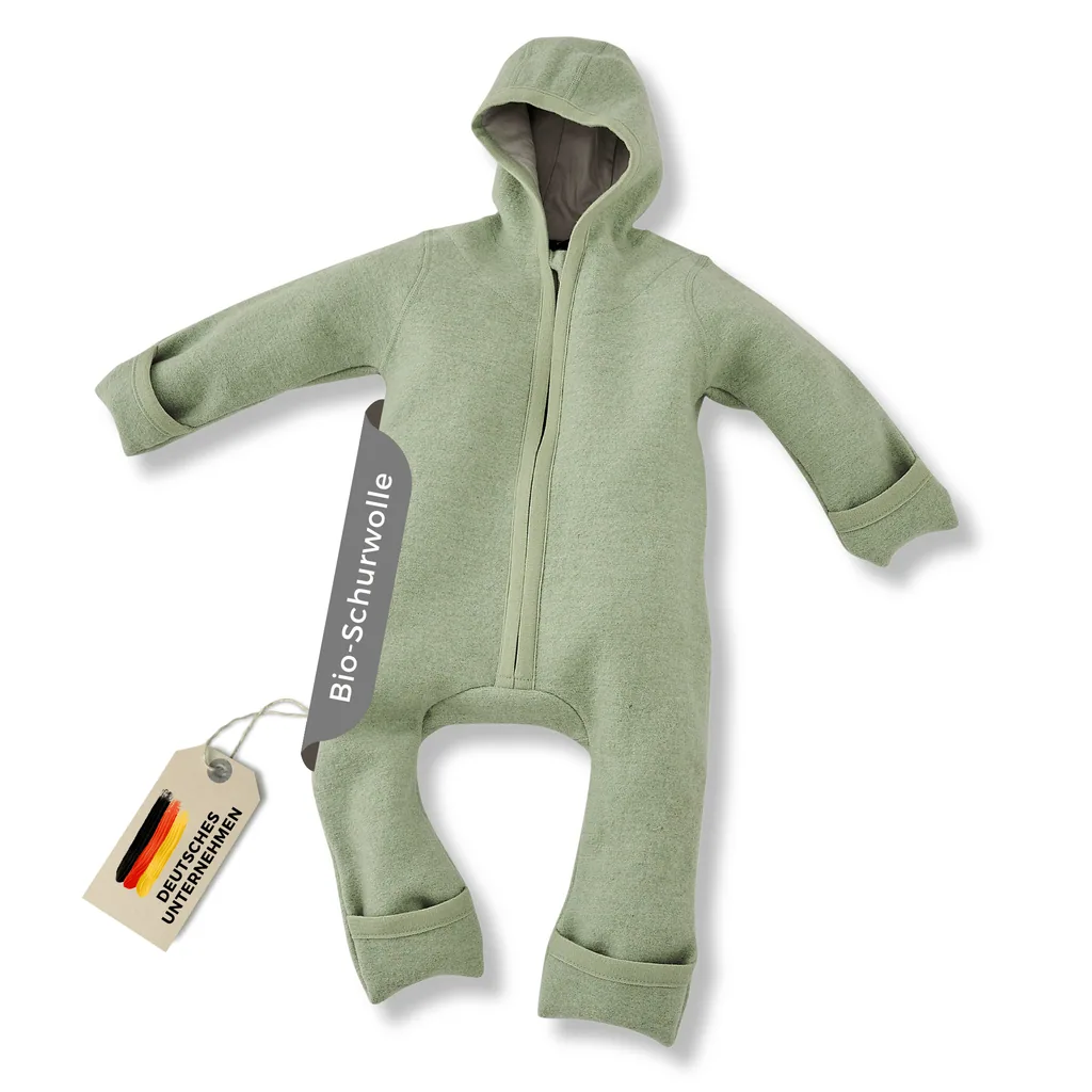 Alavya Home Walkoverall 86/92 Bio-Schurwolle - Khaki