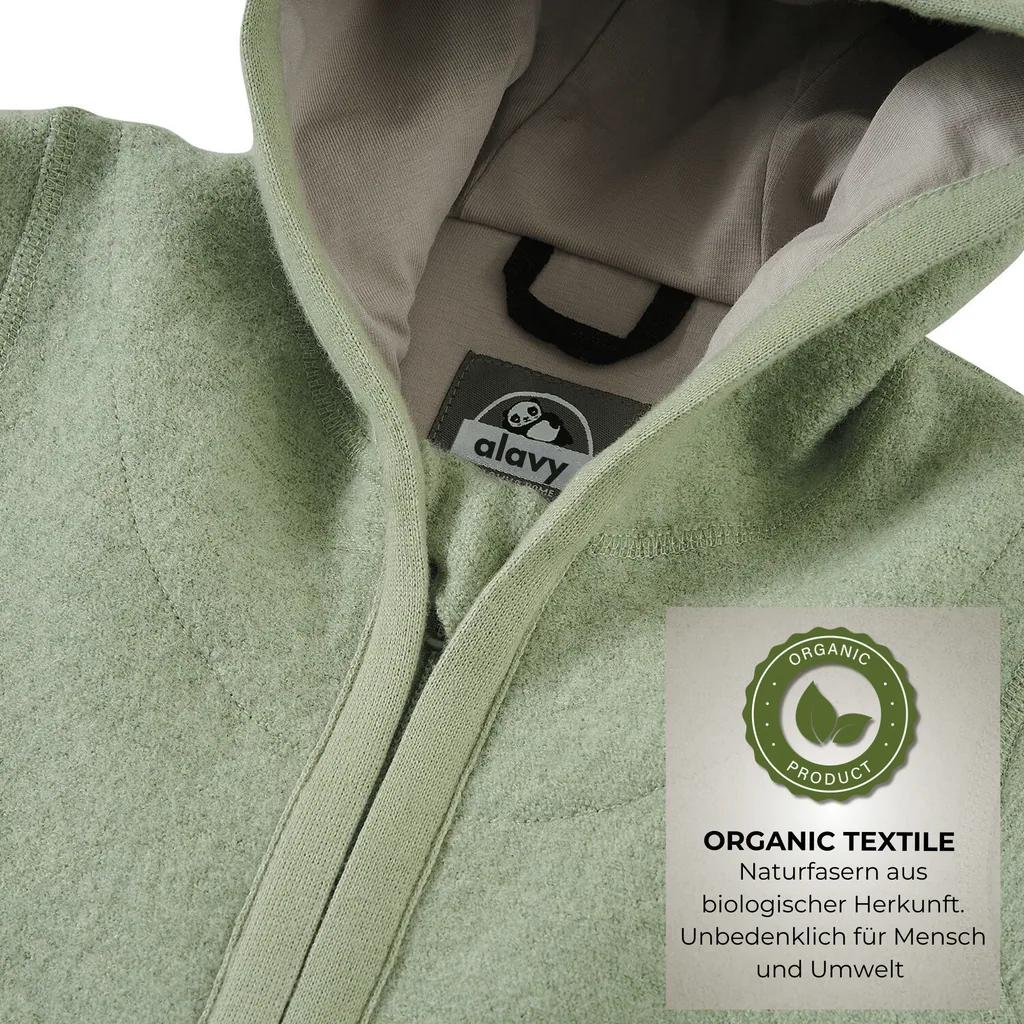 Alavya Home Walkoverall 86/92 Bio-Schurwolle - Khaki
