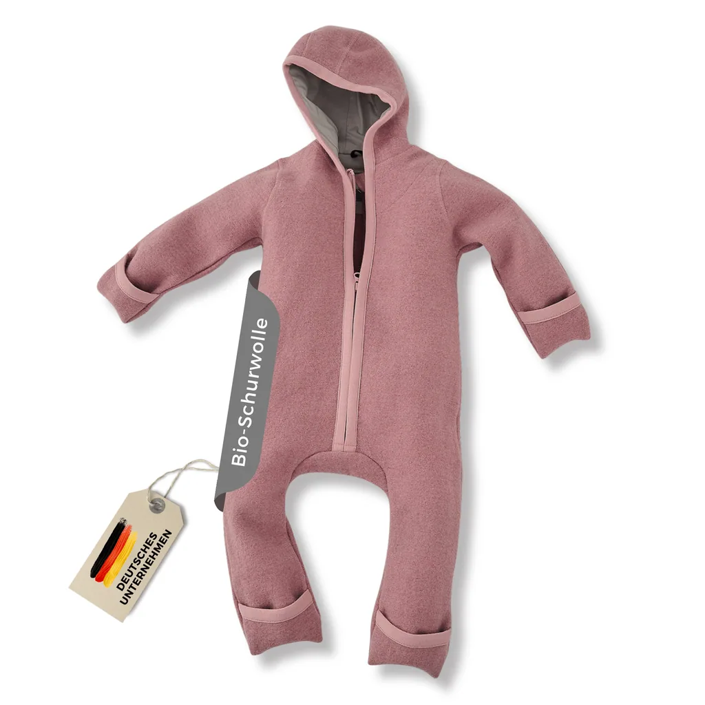 Alavya Home Walkoverall 74/80 Bio-Schurwolle - Rosa