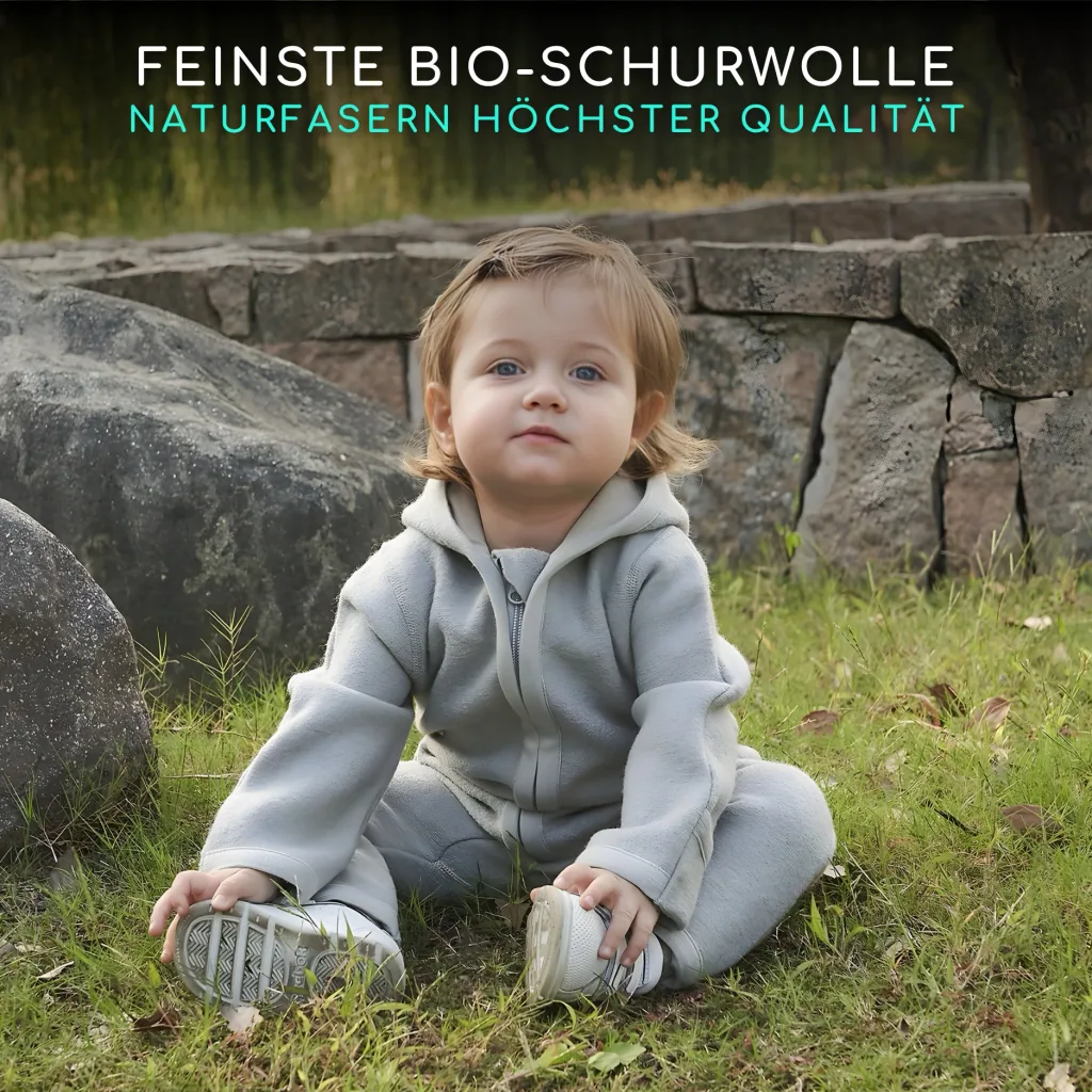 Alavya Home Walkoverall Bio-Schurwolle - Khaki und Grau - 2er Set 62/68
