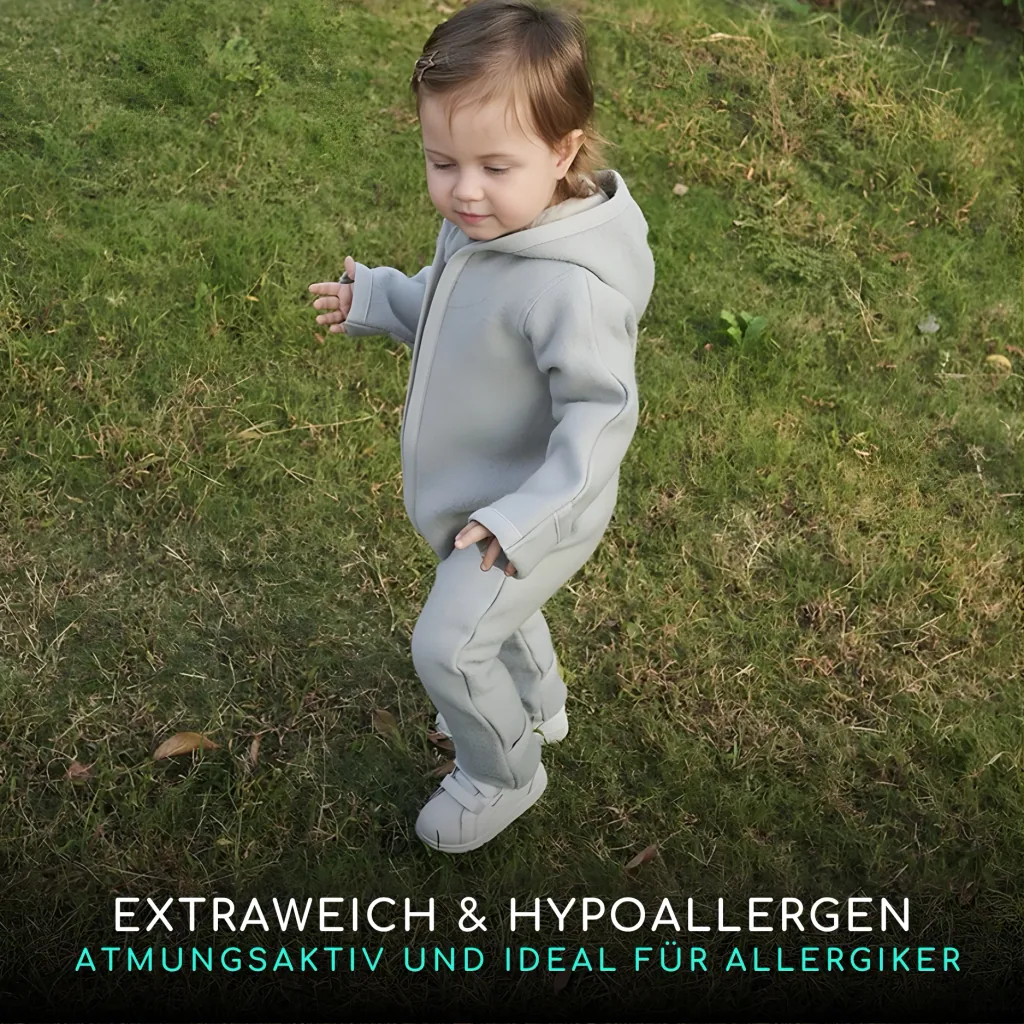 Alavya Home Walkoverall 86/92 Bio-Schurwolle - 2er-Set, Khaki und Grau