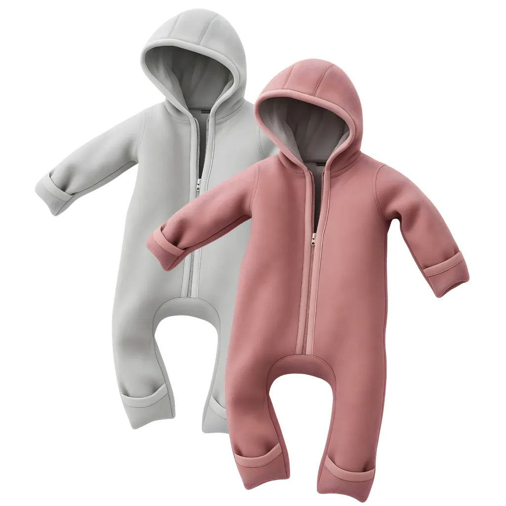 Alavya Home Walkoverall 86/92 Bio-Schurwolle - 2er-Set, Rosa + Grau