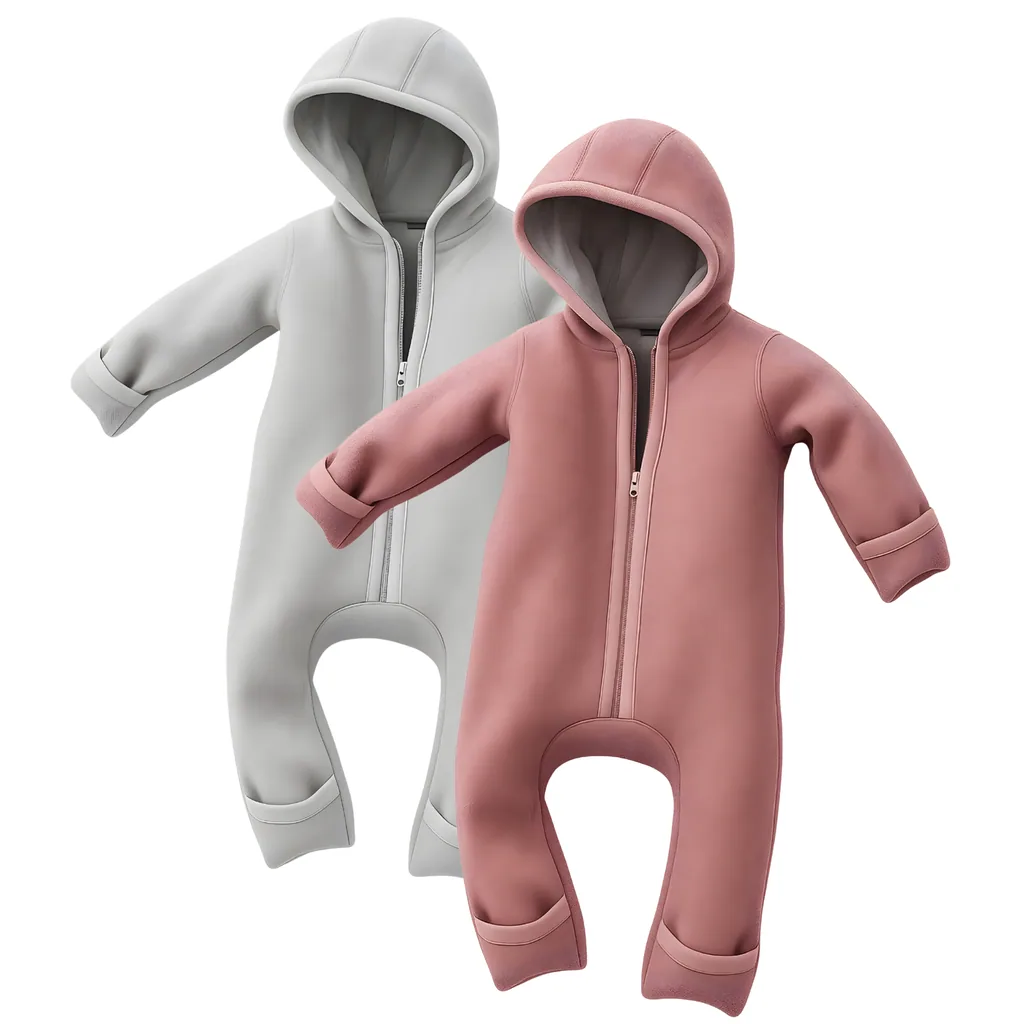 Alavya Home Walkoverall 86/92 Bio-Schurwolle - 2er-Set, Rosa + Grau