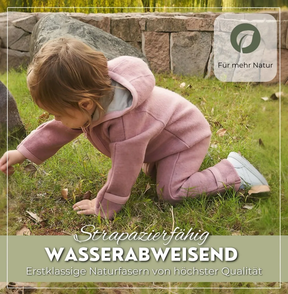 Alavya Home Walkoverall 98/104 Bio-Schurwolle - 2er-Set, Rosa + Grau