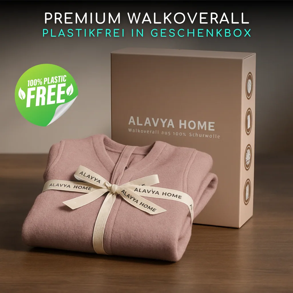 Alavya Home Walkoverall 98/104 Bio-Schurwolle - 2er-Set, Rosa + Grau