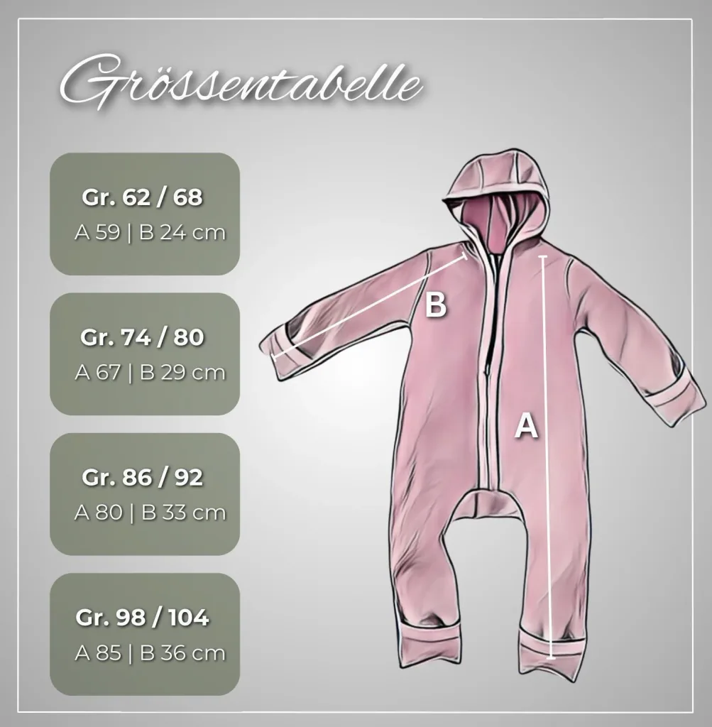 Alavya Home Walkoverall 86/92 Bio-Schurwolle - 2er-Set, Rosa und Khaki