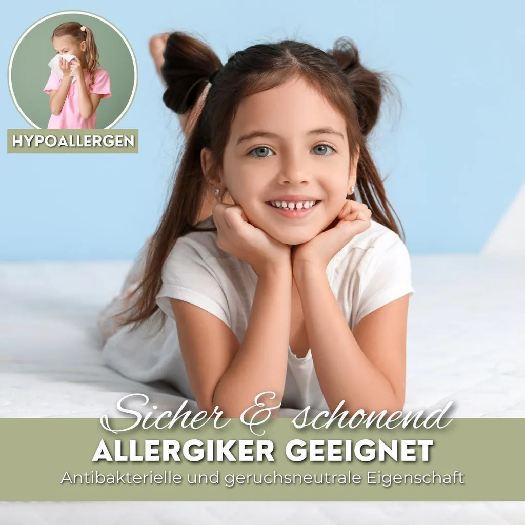 Alavya Home Kindermatratze 80 x 180 cm COZY (Höhe 10 cm) Weiß - ohne Spannbettlaken