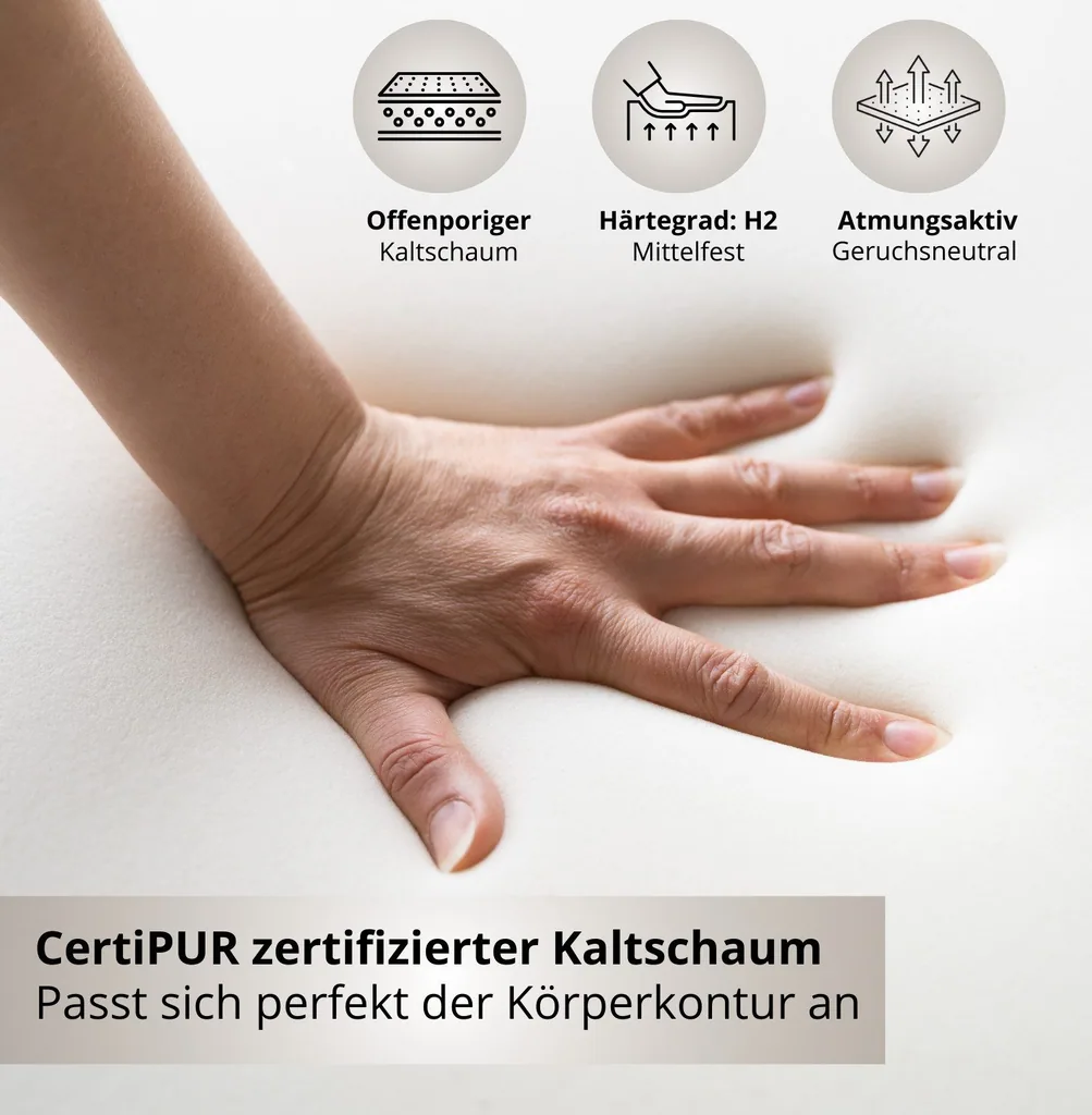 Alavya Home Kindermatratze COZY 90x190 cm Kaltschaum - Weiß