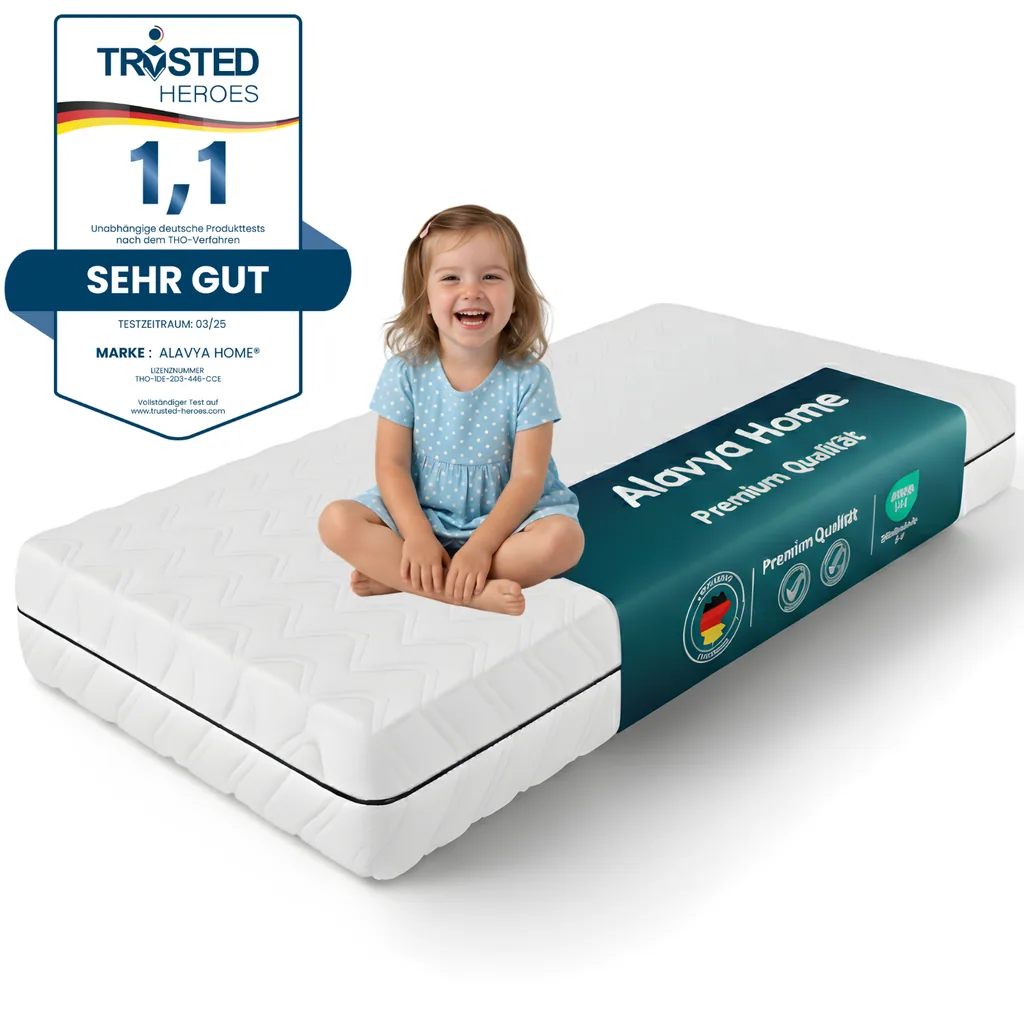 Alavya Home Kindermatratze COZY PLUS 90x200 cm Kaltschaum - Weiß