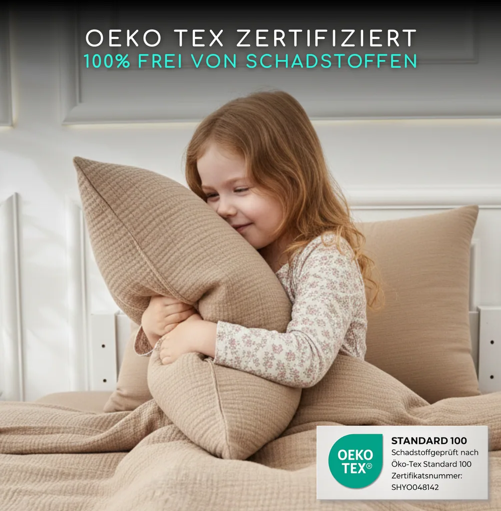 Alavya Home Kinderbettwäsche 135x100 cm Baumwolle - 2er-Set, Braun