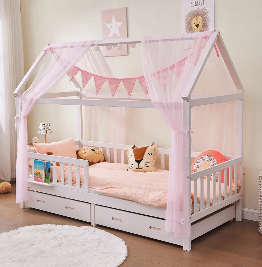 Alavya Home Hausbett Deko-Set 150x350 cm Polyester / Bio-Baumwolle - 2er-Set, Rosa